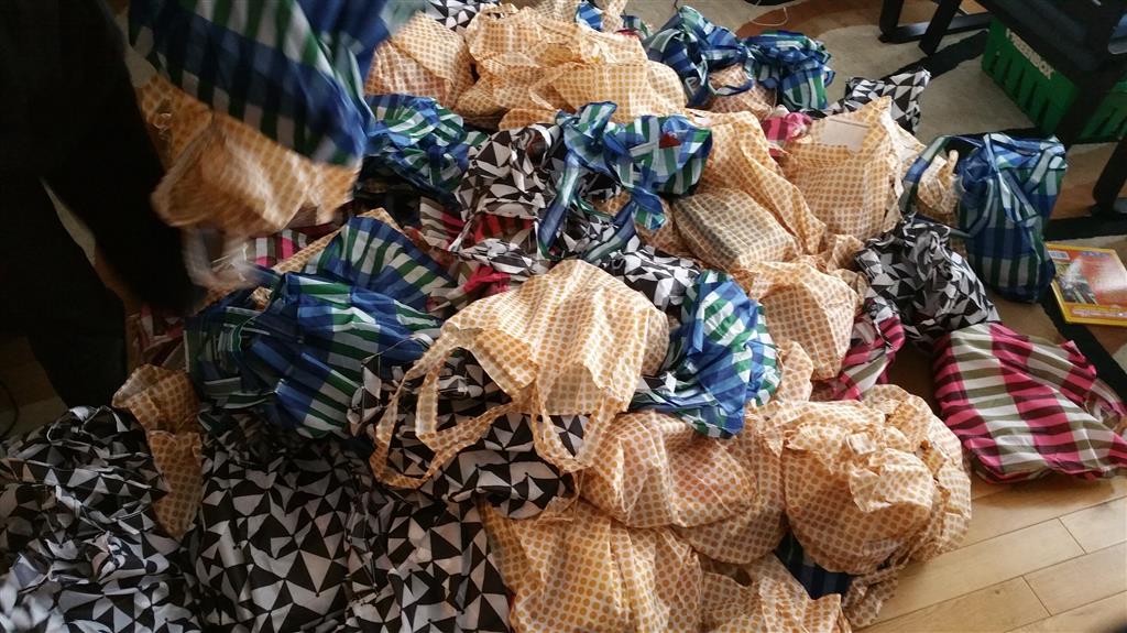 In place of a turkey dinner, gift bags reached hundreds more students through this New Venture this year.