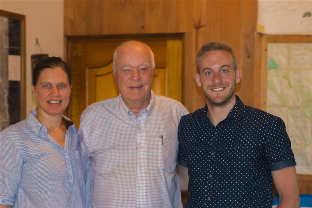 Ryan with Mr. Peterson and his daughter Rachel, owners of one of the most prestigious farms in Panama.